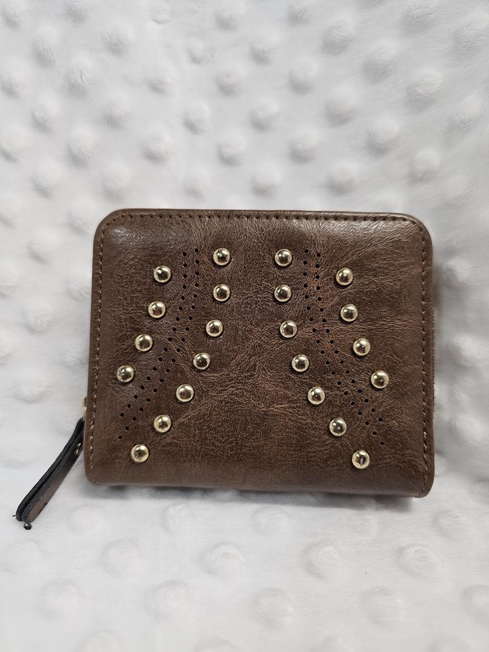 Studded Brown Women’s Zip Wallet